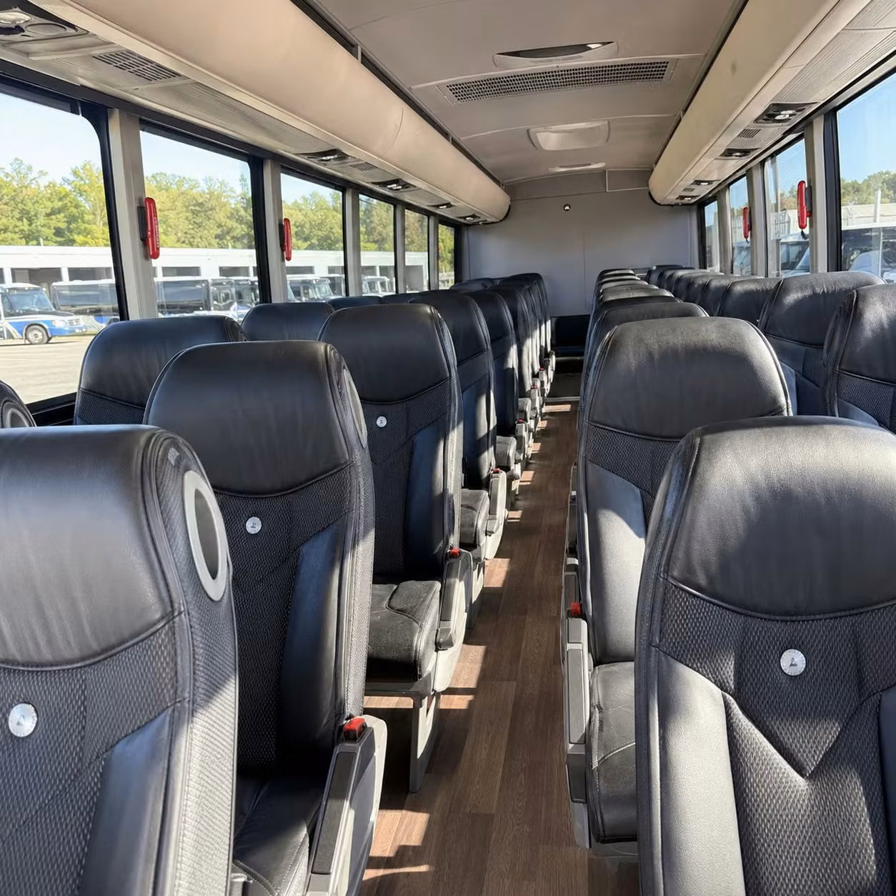 56 passenger charter bus inside
